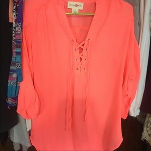 Coral pink shirt